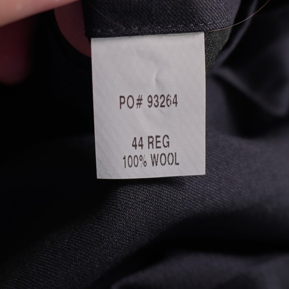 Jos A Bank Wool Dress Pants Black 42 / 31 Pleated Cuffed High Rise Suspender But - Picture 8 of 8